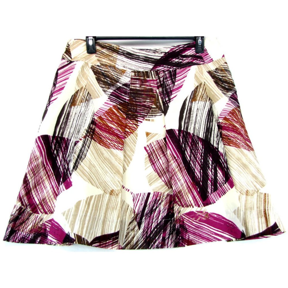 SALE! Abstract Silk Black Pink Midi Knee Skirt